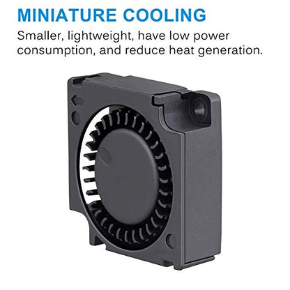 GDSTIME 30mm Blower Fan 24V 2Pin 3010 Brushless Cooling for 3D Printer 2Pcs | 30x30x10mm, DC 24 Volt, 9000RPM, High Performance, Small Turbo Blowers - size: 30x10mm