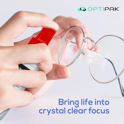 Sparkle Anti-Reflective Safe Lens Cleaner & Repair Kit – (2) 1oz Glasses Cleaner Spray, (2) Microfiber Cloth & Keychain Screwdriver for Eyeglasses, Sunglasses, Lenses & Screens (5 Piece Set) - size: 1 Fl Oz (Pack of 2), style: Red – 2x1oz Lens Spray + 2 M