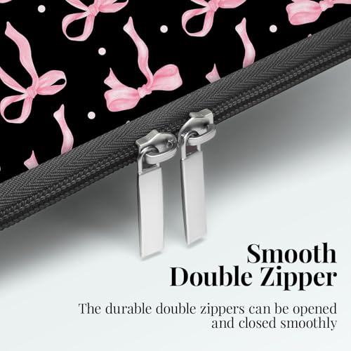 Laptop 13 inch Sleeve Case for MacBook Air 13-13.6 inch, Laptop Bag Cover for MacBook Pro 13" 14 inch, Shockproof Briefcase Travel Carrying Sleeve for 14" Chromebook HP Dell I Black Pink Bow - color: Cute Black Pink Bow