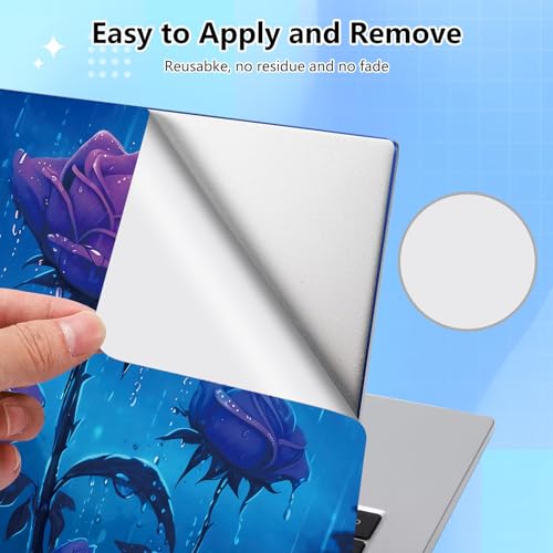 Universal Laptop Skin Sticker Decal for 11.6”12" 13" 13.3" 14" 15" 15.4" 15.6" Reusable Waterproof Scratch-Scratch Resistant Protective Vinyl Laptop Skin Stickers - Purple Roses Flower in The Rain - color: Purple Roses Flower in the Rain