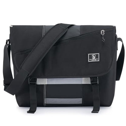 OIWAS Messenger Bag for Men, 14 Inch Laptop Crossbody Bags Women Casual Satchel Shoulder Bag College Travel Office Briefcase - color: Black, size: 14 Inch