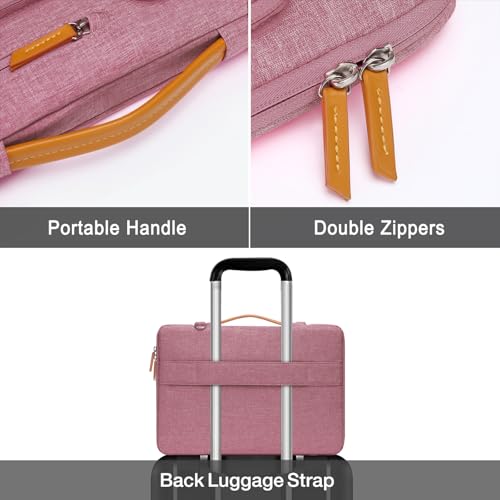 MOSISO 360 Protective Laptop Shoulder Bag, 15-15.6 inch Computer Bags | Compatible with MacBook Pro 16 inch, HP, Dell, Lenovo, Asus, Side Open Messenger Bag with 4 Zipper Pockets, Dusty Rose - color: Dusty Rose, size: 16 inch