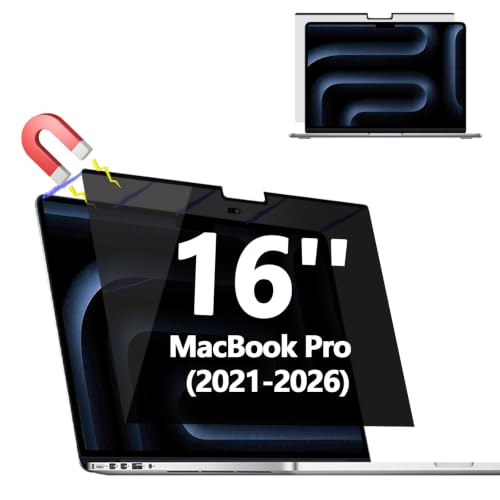 Magnetic Privacy Screen Protector for MacBook Pro 16'' (2021-2026,M1-M5) | Removable Laptop Privacy Filter Shield with MacBook Pro 16 Inch (2021-2026, M1-M5, Pro, Max), Anti Blue Light and Glare - color: Magnetic MacBook Pro 16''(2021-2026,M1-M5,Pro,Max)