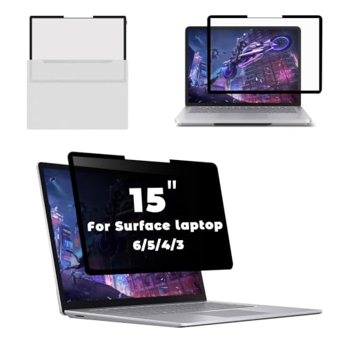 Laptop Privacy Screen Filter for Surface Laptop 6/5/4/3-15 Inch Removable | Removable,UV Block,Blue Light Block,Anti Glare,Nano-Suction Computer Screen Filter Shield for Microsoft Surface Laptop - size: 15 in