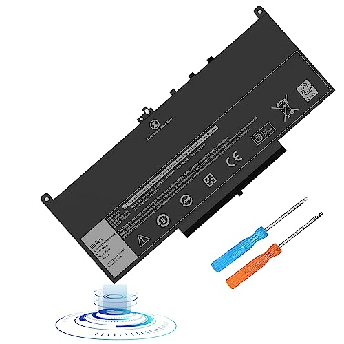 E7470 E7270 J60J5 Battery Replacement for Dell Latitude E7470 E7270 7470 7270 Laptop Battery, Type 1W2Y2 0MC34Y MC34Y R1V85 242WD GG4FM WYWJ2 451-BBSX 451-BBSY 451-BBSU [7.6V /55WH] - size: 9.37*4.05*0.27inch J60J5