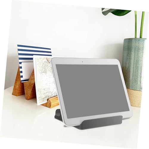 VANZACK Aluminum Alloy Vertical Laptop Stand Dual Slot Notebook Mount Base Portable Tablet Vertical Rack Desk Holder for Office and Home Use Black