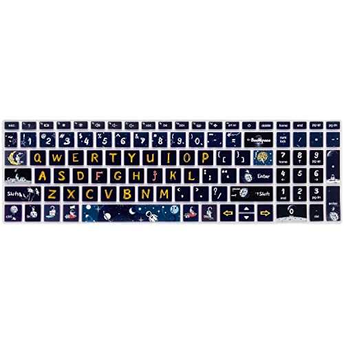 Silicone Keyboard Cover for 15.6 HP Laptop 15-fc 15-fd 15t-fd 15z-fc/HP Pavilion 15-eg 15t-eg 15-eh 15-er, 17z-ca 17-cn 17-cp 17z-cp Model Series,Spaceman - color: Spaceman