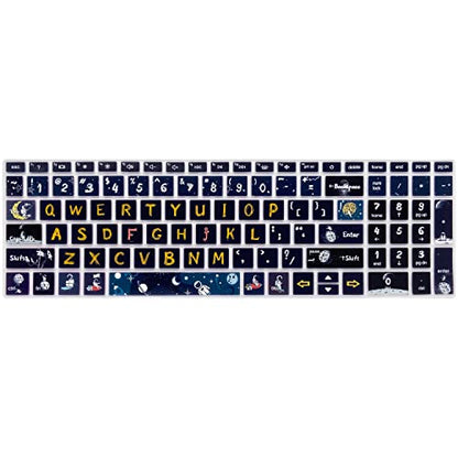 Silicone Keyboard Cover for 15.6 HP Laptop 15-fc 15-fd 15t-fd 15z-fc/HP Pavilion 15-eg 15t-eg 15-eh 15-er, 17z-ca 17-cn 17-cp 17z-cp Model Series,Spaceman - color: Spaceman