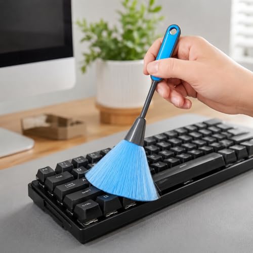 Keyboard Cleaning Brush Computer Cleaning Brush Portable Small Dust Brush for Keyboard Laptop Desk Electronics - color: Sky Blue