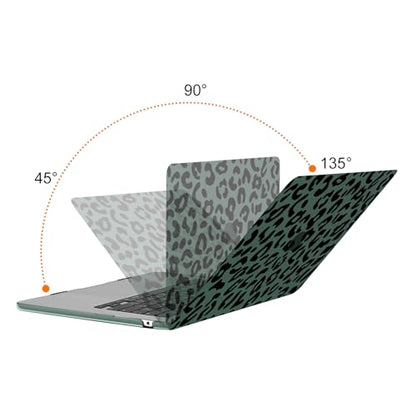 MOSISO Compatible with MacBook Air 15 inch Case M5 M4 M3 M2, Green | Protective Leopard Grain Hard Shell&Keyboard Cover&Screen Protector for MacBook Air 15.3 inch A3241 A3114 A2941 2026-2023 - color: Green