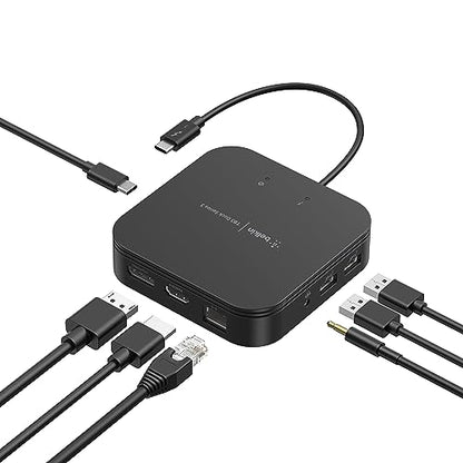 Belkin Thunderbolt 3 Dock Core With Thunderbolt 3 Cable - Usb C Hub - 7-In-1 Docking Station For Macs & Windows, 60W Upstream Charging, With Gigabit Ethernet, Displayport & Audio Ports | USB-C dock, dual display, laptop expansion hub, MacBook, home office