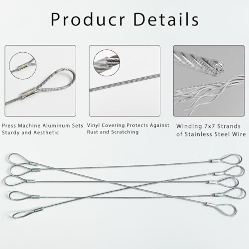 5 Pack Luggage Lock Safety Cable, Stainless Steel Cable with Loops, Stainless Steel Safety Cable, Safety Cable Lock, Braided Steel Coated Safety Cable Luggage Lock 2mm Thickness 12 inch Length - size: 5 Pieces