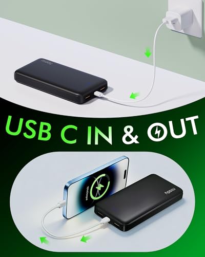 Miady 2-Pack Portable Charger PD 22.5W Power Bank 20000mAh Battery Pack | 74Wh丨Fast Charging丨3 Outputs 2 Inputs丨High Capacity丨Compatible with iPhone 17 iPad Android etc丨for Travel Camping丨Black+Black - color: Black+Black
