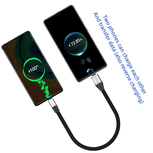 MEIRIYFA USB Type C Male to USB C Male Short OTG Data Cable + USB-C Female OTG Cable 10Gbps 60W Fast Charging for Laptop Tablet Mobile Phones - 24cm