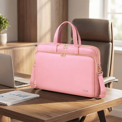 17 17.3 Inch Laptop Case Bag Women Men Compatible with HP OmniBook Envy Omen Pavilion/Dell Inspiron Precision/LG Gram/Yoga ThinkPad, Messenger Carrying Briefcase Computer Bag 18 inch, Pink - color: Pink, size: 17.3 inch