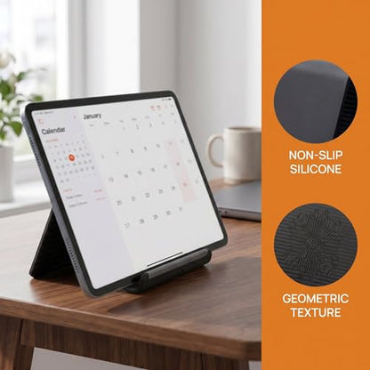 3 Pack 4-in-1 Foldable Silicone Stand for Laptop & Phone Portable Multi-Device Holder with Screen Hook & Notebook Riser Soft Anti-Slip Tablet Mount for Desk Travel Home Office-Black - color: Black3P