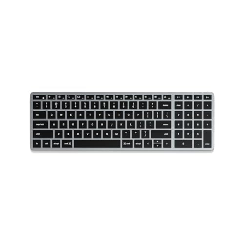 Satechi Slim X2 Bluetooth Backlit Keyboard for Mac, Illuminated Keys & Multi-Device Sync, for MacBook Air/Pro/Neo, iPad Air/Pro, iPad mini, Mac mini, iMac - Space Gray - color: Space Gray, size: X2