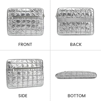 Canvas Life 360 Protective Plush Laptop Sleeve 14-14.4-inch Laptop Sleeve Bag Compatible with HP, Lenovo, Dell, ASUS, MacBook Pro 14-inch - Quilted Design(Silver, 14 inch / 14.0 inch) - color: Silver