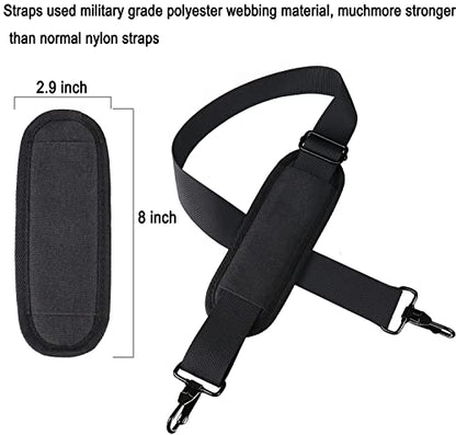 Shoulder Strap 56 Inch,Universal Adjustable Shoulder Belt Shoulder Strap | Replacement Shoulder Strap with Metal Hooks for Briefcase, Laptop Messenger Crossbody Bag, Luggage Duffel Camera, Black