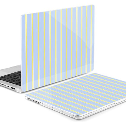 MEEgoodo Case for MacBook Pro 16 inch 2026 2024 2023 2021,Laptop Shell Compatible with M5 M4 M3 M2 M1 Pro/Max Chip,Fit Model A3429/A3428/A3403/A3186/A2991/A2780/A2485,Yellow&White Stripes - color: Yellow&White Stripes
