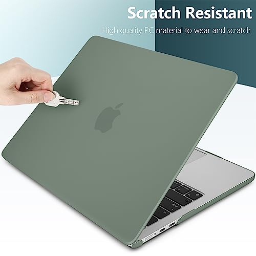 for MacBook Air 15 Inch Case M5 M4 M3 M2 (2026-2023) A3448 A3241 A3114 A2941, Protective Hard Shell Cover Compatible with Touch ID & Liquid Retina Display - Midnight Green - color: Matte Midnight Green