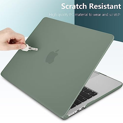 for MacBook Air 15 Inch Case M5 M4 M3 M2 (2026-2023) A3448 A3241 A3114 A2941, Protective Hard Shell Cover Compatible with Touch ID & Liquid Retina Display - Midnight Green - color: Matte Midnight Green