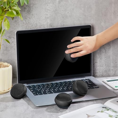 Suclain 4 Pack Touch Screen Cleaner Balls Phone Cleaning Ball Microfiber Touch Car Screen Glass Cleaner for Easter Computer Laptop Phone Monitor - color: Black