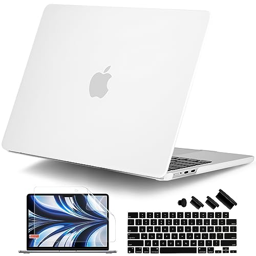 DONGKE Compatible with MacBook Air 13 inch Case M5 M4 M3 M2 2026 2025 2024-2022 A3449 A3240 A3113 A2681, Plastic Hard Shell & Keyboard Cover for MacBook Air 13.6 inch, Matte Clear - color: Matte Clear