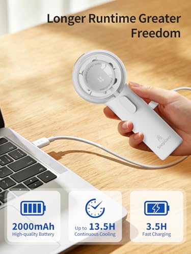 MIST Portable Cooling Fan 13.5H Runtime, 30ml Water Tank, 5 Speeds, 3-in-1 Handheld Fan with Icy Mist & Powerful Wind for Outdoor Travel, Office, Personal Cooling - style: Mist with 13.5H