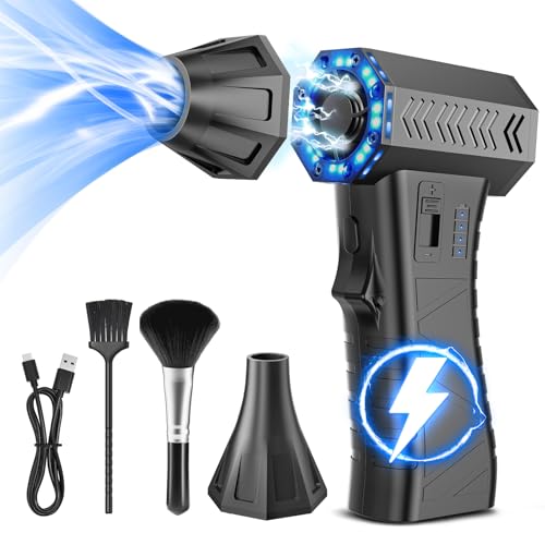 Compressed Air Duster - 300000RPM Super Power Electric Air Duster | Variable Speed Compressed Air, 8000mAh Battery Canned Air, Mini Cordless Air Blower for Home/Keybaord/PC/Computer/Car