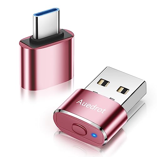 AUEDROT Metal Mouse Jiggler with Switch Button, 2 Jiggle Modes, USB-C Adapter, Rose Gold - color: Rose Gold