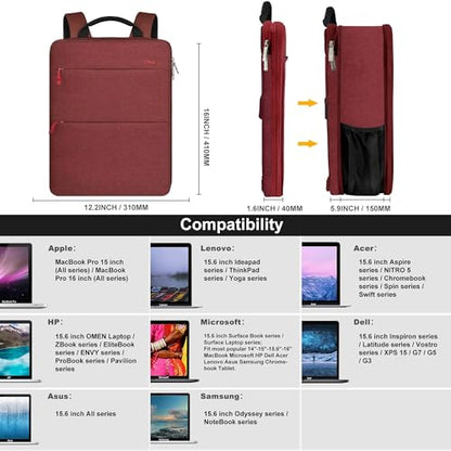 Slim & Expandable Laptop Backpack 15 15.6 16 Inch Case, Water Resistant Travel Backpack Compatible with MacBook Pro/Neo 16" 15", Dell XPS 15 16 and Most 15" 15.6" 16" Notebooks，R01D02 - color: R01d02, size: 15"-16"