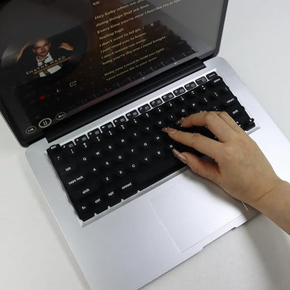 Keyboard Cover for Long Nails Compatible with MacBook Pro 13 inch M2 2023, 2022, 2021 2020 M1 A2338 A2289 A2251&Compatible with MacBook Pro 16 2020 2019 A2141 Touch ID, US ANSI (Black & Heart) - color: Black