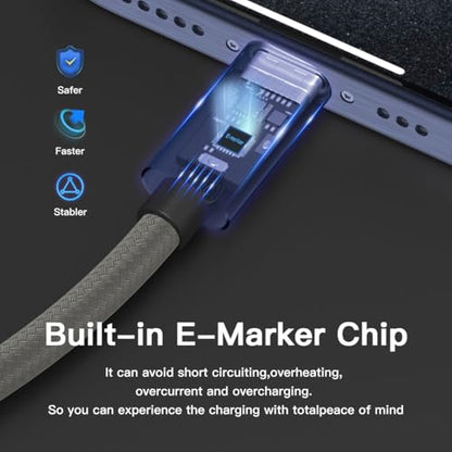 MALOM USB 3.2 Gen 2, 240W, USB C to USB C Cable,Fast Charging for MacBook Pro/Air,iPad Pro,iPhone 15 Pro Max,Galaxy S24/S23, Steam Deck, 20Gbps Data Transfer,4K Video Output (Titanium Gold, 9.9FT) - color: Titanium Gold, size: 9.9FT