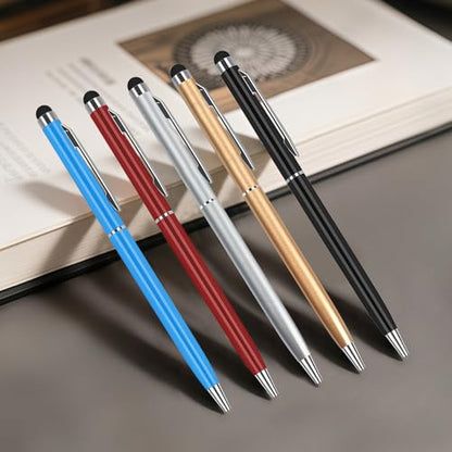 5-Pack Dual-Function Stylus Pens for Touch Screens & Writing - Compatible with iPad, iPhone, - color: Mixed