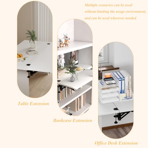 Under Desk Keyboard Tray Support Bracket Adjustable Desktop Extension Board Stand Clamp-on Keyboard Holder Arm Rest Tray Extension Plate Support Rack for Desk, NO Board/Tray, 1 Set (Style01-White) - style: Style01-White