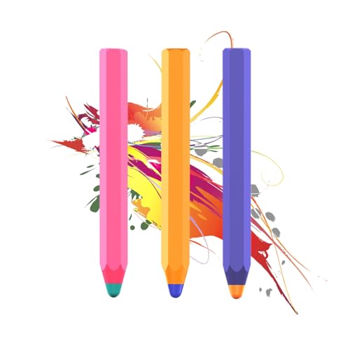 Kenkor Pencil Stylus(3 Pack), Kids Stylus Pens for Touch Screens, Compatible with Apple iPad Pro/Mini/Air/Nintendo Switch 2/iPhone/Android/Samsung/Vivo/Kindle and More Other Tablets/Smartphones - color: Pink+Orange+Purple