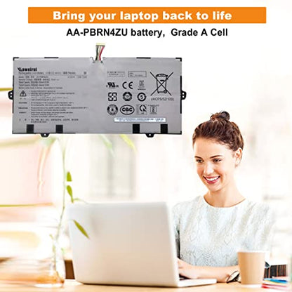 66.9Wh AA-PBRN4ZU Laptop Battery for Samsung Galaxy Book Flex 930QCG 930QCJ 930XCJ NP930QCG NP930QCG-K01 950QCG 950QCG-X01 950QCG-X03 950QCJ 950XCJ NP950QCG Series 15.4V 4350mAh 4-Cell - size: 10.63*3.46*0.31inch AA-PBRN4ZU