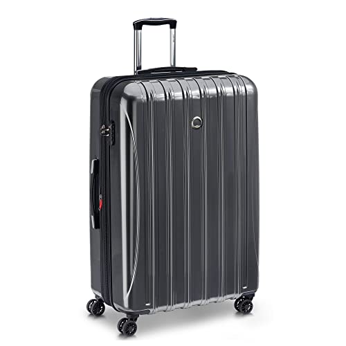 DELSEY PARIS Helium Aero Hardside Expandable Luggage with Spinner Wheels, Titanium, Checked-Large 28 Inch - color: Titanium, size: Checked-Large 28 Inch