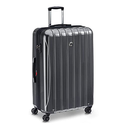DELSEY PARIS Helium Aero Hardside Expandable Luggage with Spinner Wheels, Titanium, Checked-Large 28 Inch - color: Titanium, size: Checked-Large 28 Inch