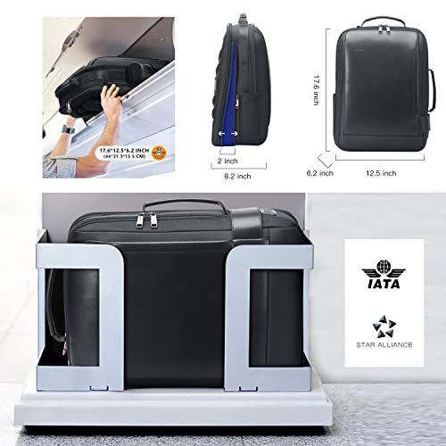 BOPai Business Smart 15.6 Inch Laptop Backpack Convertible Expandable Anti-Theft USB Charging Multi-Functional Travel Professional Work Office Men Commuter Large Black With Bottle Holder Waterproof