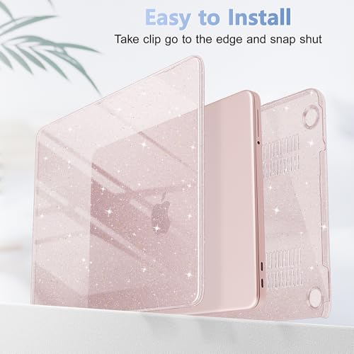 Tuiklol for MacBook Neo 13 Inch 2026 A3404 with A18 Pro Chip, Model A3404 Anti-Scratch Anti-Drop Slim Hard PC Shell Case with Shockproof Protective MacBook Neo Laptop Cover,Sparkly-Sakura Pink - color: Sparkly-Sakura Pink