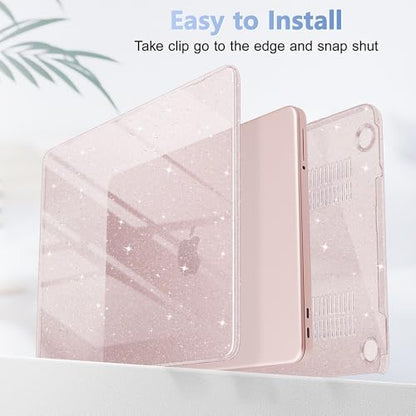 Tuiklol for MacBook Neo 13 Inch 2026 A3404 with A18 Pro Chip, Model A3404 Anti-Scratch Anti-Drop Slim Hard PC Shell Case with Shockproof Protective MacBook Neo Laptop Cover,Sparkly-Sakura Pink - color: Sparkly-Sakura Pink