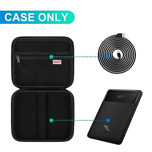 BOVKE Hard Carrying Case for Baseus 100W Blade USB C Portable Laptop Charger, Super Fast Charging Power Bank for Laptop Phone, Mesh Pocket for Cables, Black