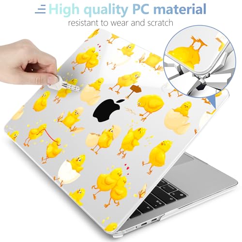 MEEgoodo Case for M5/M4/M3/M2 MacBook Air 15 inch Case 2026 2025 2024 2023, Laptop Shell Fit Model (A3448/A3241/A3114/A2941) for MacBook Air 15.3-inch, Cute Little Chick - color: Cute Little Chick