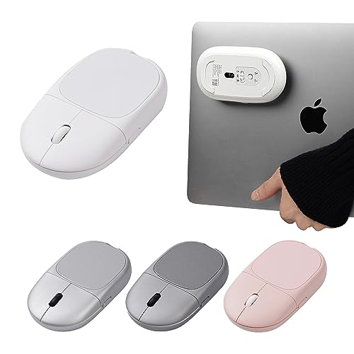 Magnito – Magnetic Wireless Bluetooth Mouse for MacBook, iPad, Laptop, Windows, Chrome OS, Linux – Compact & Portable, Slim, Lightweight, Quiet Clicks – The Best Travel Mouse (Snow White) - color: White
