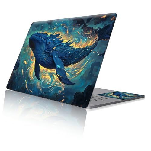Reusable Universal Laptop Skin Sticker, Cut to Fit for 11.6–15.6 Inch Laptops, Waterproof Protective Film, No-Residue - Deep Ocean Whale - color: Deep Ocean Whale