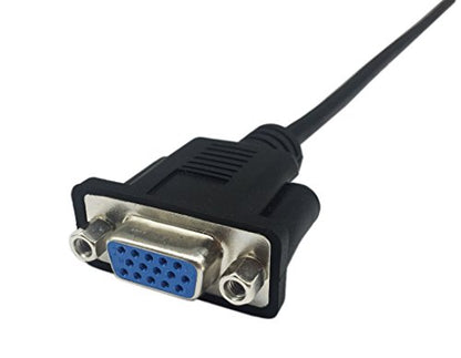 CERRXIAN 1ft VGA SVGA 15 Pin HD15 Male to Female Adapter Video Monitor Extension Cable for PC Laptop TV Porjector(mf)