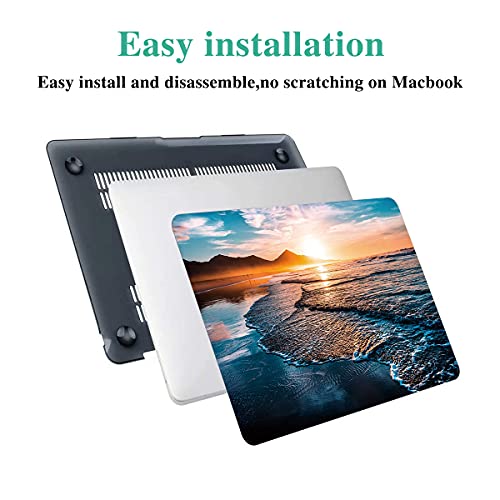 DTangLsm Compatible for MacBook Air 13 inch Case 2021-2018 M1 A2337 A2179 A1932 MacBook Air M1 2020 Case, Beach Plastic Hard Shell Ocean Cover for MacBook Air Case A2337 + Keyboard Cover, Sunset Beach - color: B10-Sunset Beach