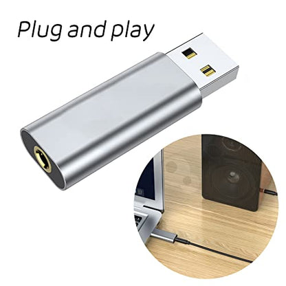 Pocket-Size Sound Card USB to 3.5mm Interface Adapter for Earphone Mic for Computer Laptop Lightweight USB to Adapter Gaming